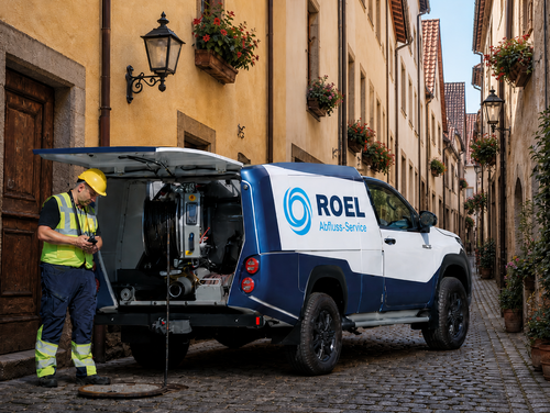 Roel MicroCombi Fahrzeug zur Kanalreinigung in der Altstadt